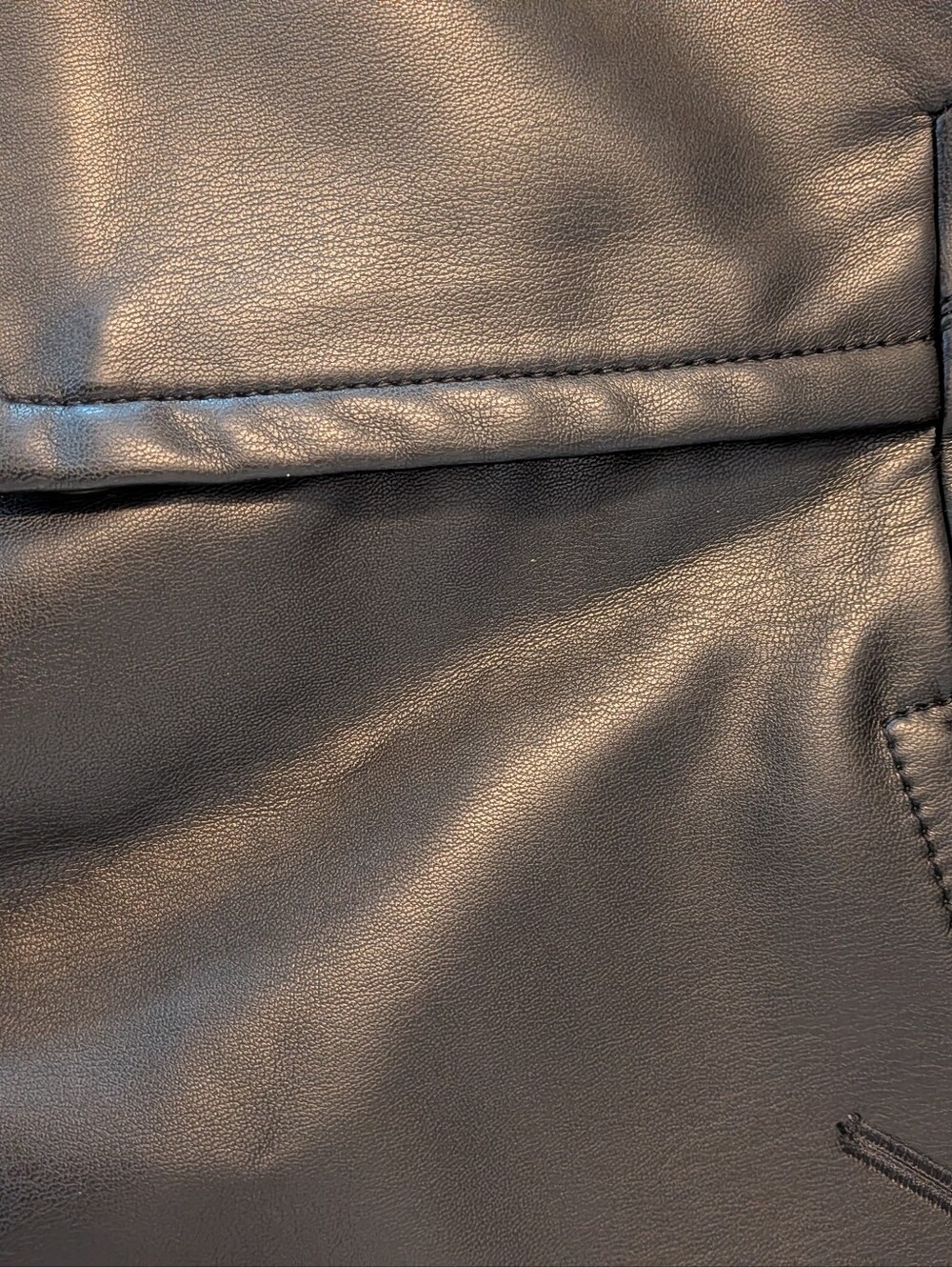 Women's Black Faux Leather Jacket - Picture 8 of 9